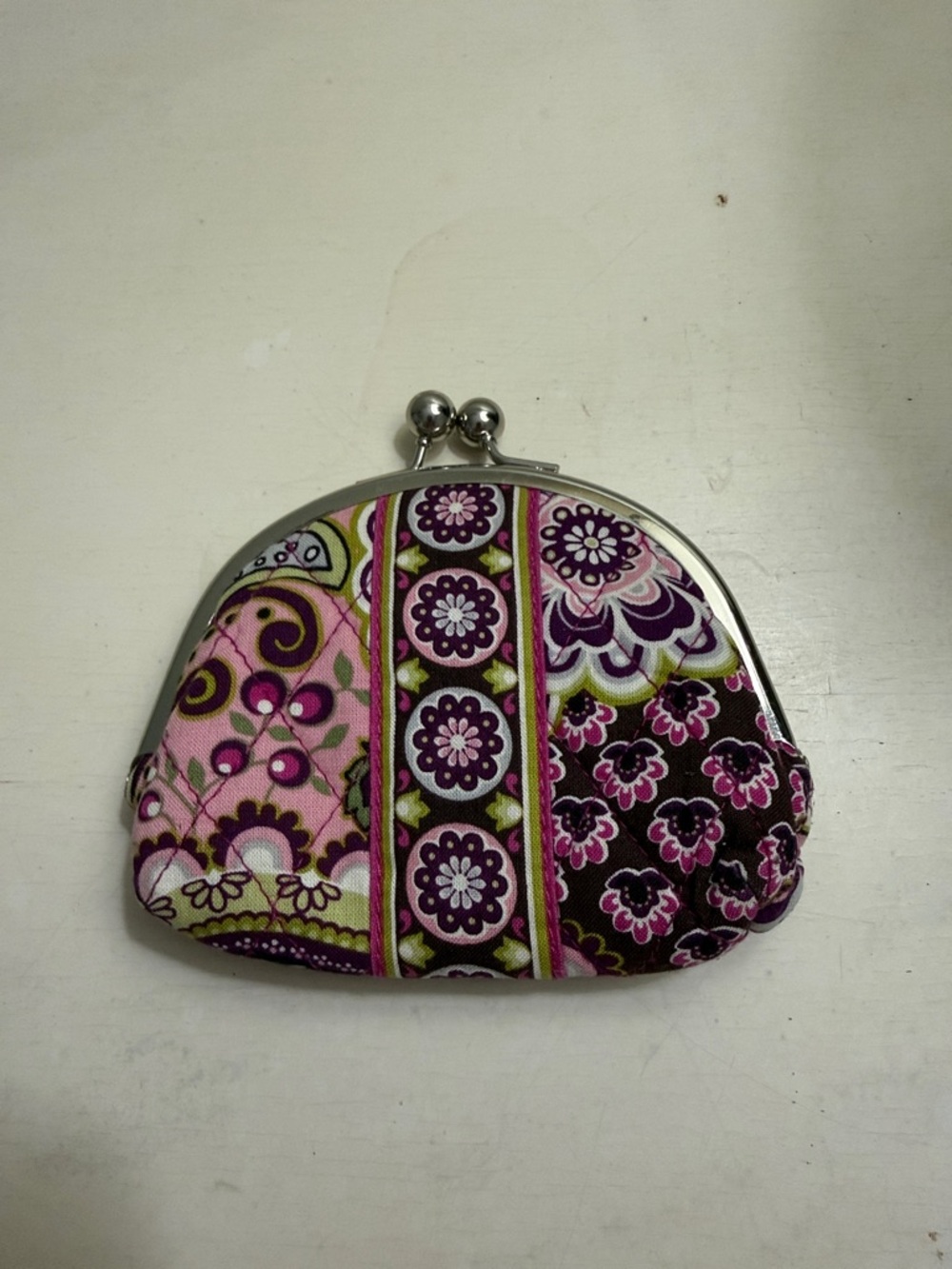 Floral Pink Patterned Kiss-Lock Coin Purse